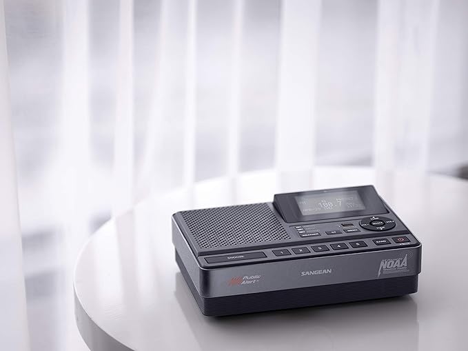 Sangean CL-100 NOAA, S.A.M.E and Public Alert Certified Weather Alert Table-Top Radio with AM/FM-RBDS, and EEPROM Back Up for Preset Stations