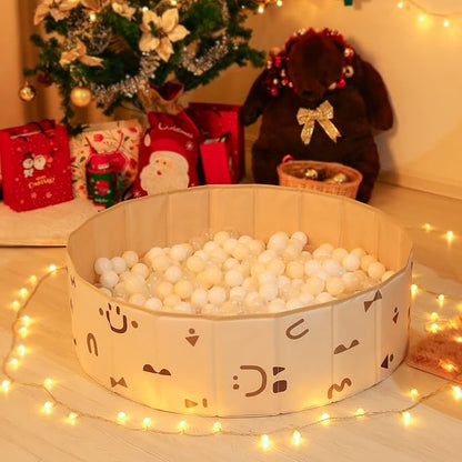 GOGOSO Balls for Ball Pit - Plastic Ball for Toddlers 1-3, Baby Kids Ball Pool Decoration 50 100 200 300 500 1000 (A White+Beige+Clear, 200 Balls)