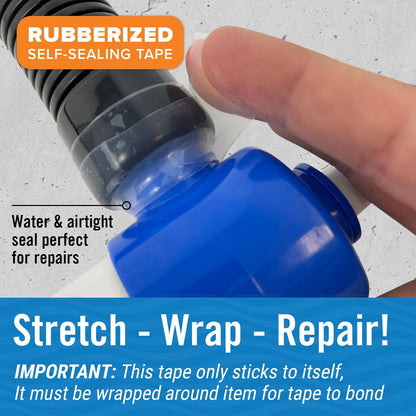 Clear Heavy Duty Silicone Tape, Self-Fusing Rubber Hose and Plumbing Water Pipe Repair Seal, Coax Electrical or Waterproof Tape for Leaks, 15ft