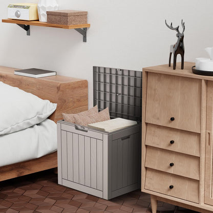 Vixzen 30 Gallon Resin Deck Box - Lockable Outdoor Storage for Patio Cushions, Garden Tools, Pool Supplies，Grey