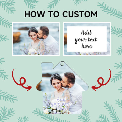 Personalized Christmas Ornaments 2025 Wood Custom Picture Text Hanging Ornament Customized Christmas Tree Decorations Keepsake Gift for Family Couples Xmas Tree Home Decor