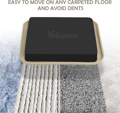 Yelanon Furniture Sliders, 20 pcs-3 1/2” Square Beige Furniture Sliders for Carpet, Furniture Pads for Hardwoods Floors，Furniture Movers Sliders, Reusable Moving Pads, Floor Protectors for Carpet
