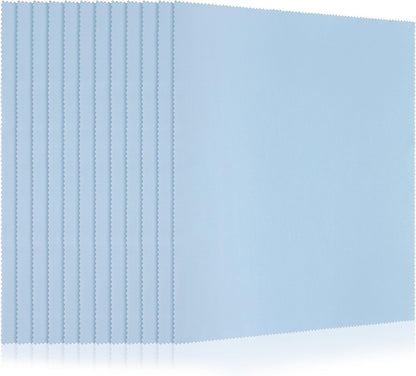 Frienda 12 Pack Large Microfiber Glass Cleaning Cloths 12 x 12 Inch Oversized Eyeglass Sunglasses Cleaning Cloths for Electronics Glasses Screens and Lenses(Blue)
