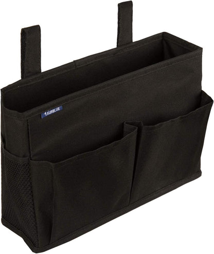Surblue Caddy Hanging Organizer Bedside Storage Bag for Bunk and Hospital Beds, Black, Small