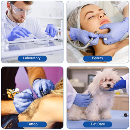 JMU 200 Count Medical Nitrile Gloves Medium, 3.5 Mil Powder Free Latex Free Disposable Gloves for Medical, Cooking, Cleaning