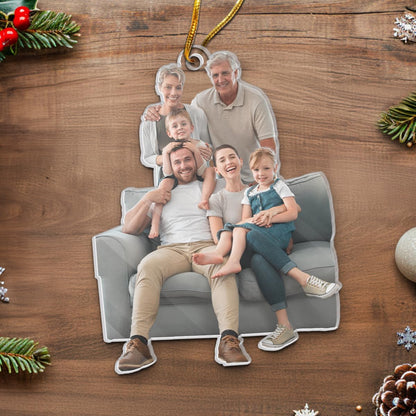 Pawfect House Personalized Christmas Ornament with Picture, Custom Christmas Ornament Gifts for Family, Personalized Photo Gifts for Mom Dad Kid, Funny Ornaments with Family Photo, Xmas Decorations