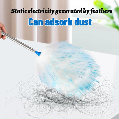 5PCS Extendable Lambswool Duster with 35-55 Inch Adjustable Aluminum Handle,Feather Duster Static Electricity Dust Adsorption, Reusable Cleaning Tool for Home, Car, Office, Ceiling, Furniture