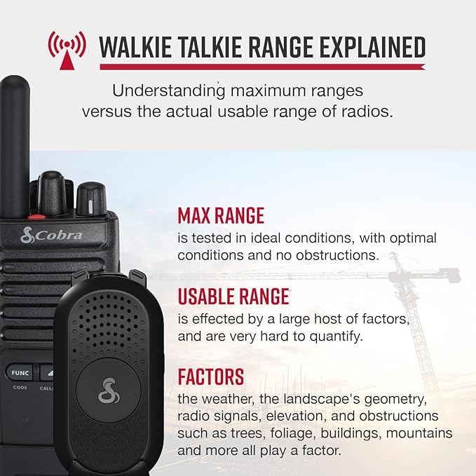 Cobra Business Radio Bundle – 4 Professional Walkie Talkies (2 PX280, 2 PX650) + 2 Headsets - Compact Long-Range Two-Way Radios, Dock Chargers, IP54 Durable, Rechargeable