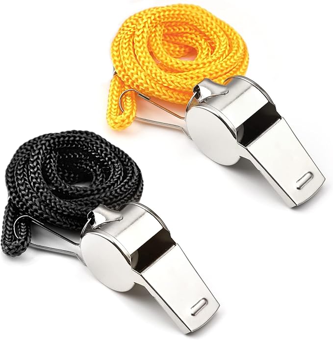 SANNIX 7 Pack Whistles, Coaches Whistles with Lanyard Sports Whistle Loud Crisp Sound Whistles for Referees Training Gyms Emergency