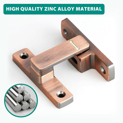 90/180 Degree Flip Latch Gate Latch, Heavy Duty Black Safety Door Lock Enhanced Security Flip Latch Lock Hardware for Interior Door Front Door Barn Garden Fence Window Bathroom Cabinet