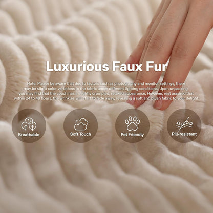 104" Cloud Sectional Couches for Living Room,L Shaped Boneless Couch in A Box,Sleeper Sofa with Comfy Chaise No Assembly Required,Beige