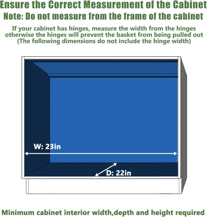 LOVMOR Pull Out Cabinet Organizer 22½" W x 21½" D, Kitchen Cabinet Pull Out Shelves Slide Out Storage