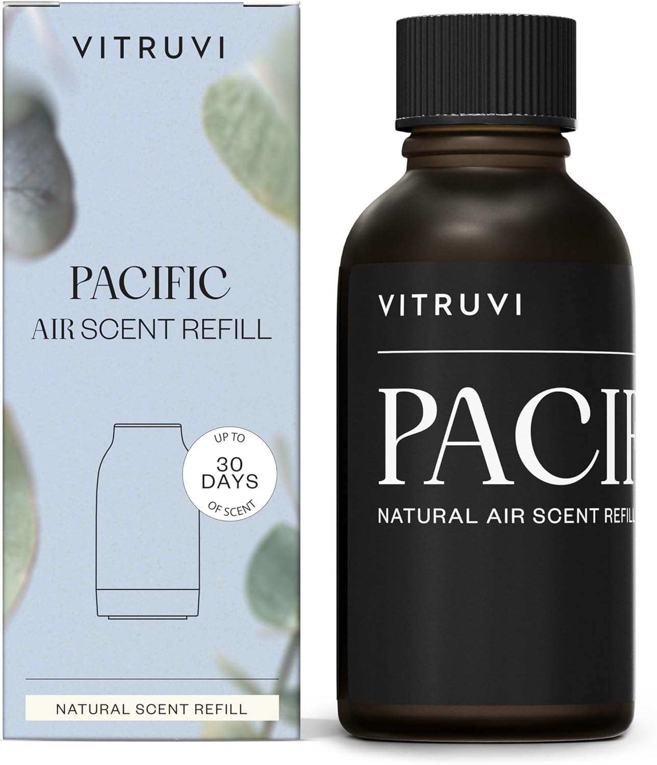 Pacific Waterless Diffuser Scent | Bergamot, Eucalyptus, and Lavender | Compatible with Vitruvi Air Waterless Diffuser | 1 Fl Oz