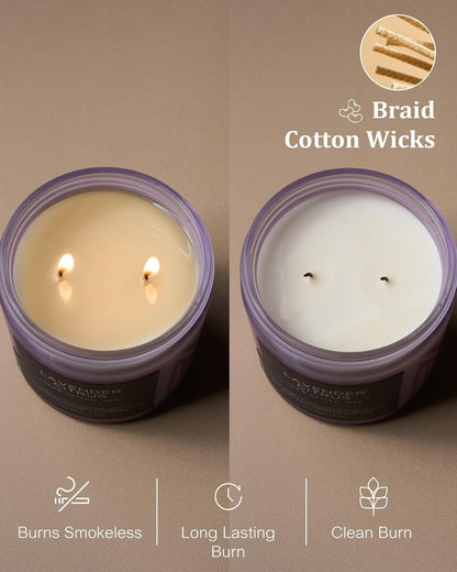 M&SENSE Soy Candles for Home Scented, 11.6oz Lavender Citrus Scent Aromatherapy 70H Burn Time, Stress Relief Gifts for Mom Girlfriend Teacher, Medium Jar Candle for Spa, Bath, Yoga