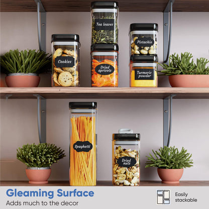 Chef's Path Airtight Food Storage Containers Set for Home Organization - 7 Piece Largest Flip Lock Set w/more Capacity - BPA Free Plastic Dry Food Storage Containers with Lids