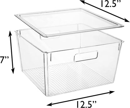 CLEARSPACE Plastic Storage Bins with Lids XL – Perfect Kitchen Organization or Pantry Storage – Fridge Organizer, Pantry Organization and Storage Bins, Cabinet Organizers