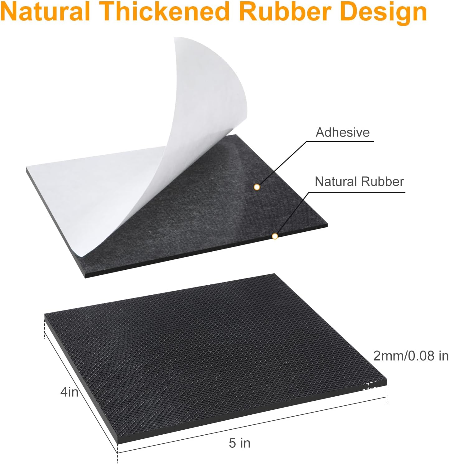 CHUNZEXI Non Slip Furniture Pads 6 PCS 5" x 4", Self Stick Rubber Grippers for Furniture Legs, Anti Skid & Floor Protection, Prevent Scratches & Sliding