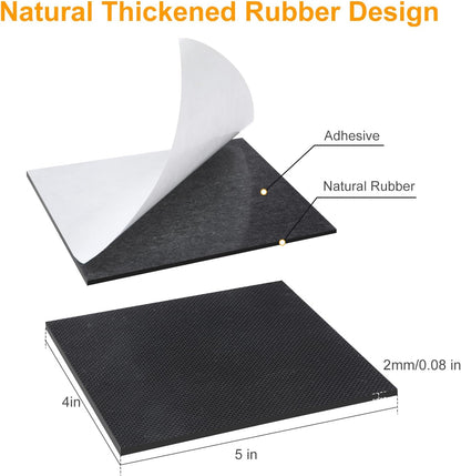 CHUNZEXI Non Slip Furniture Pads 6 PCS 5" x 4", Self Stick Rubber Grippers for Furniture Legs, Anti Skid & Floor Protection, Prevent Scratches & Sliding