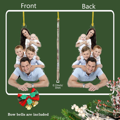 Personalized Christmas Ornament 2025, Photo Acrylic Customized Family Baby's Frist Christmas Ornament with Picture for Xmas Tree Decor Custom Gifts -Style1