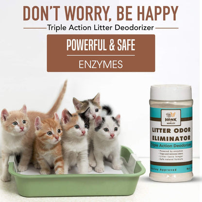 Extreme Enzyme CAT Litter Odor Eliminator, 3 lbs. Triple-Action Deodorizing Powder with Natural enzymes, Ammonia Remover and Activated Baking soda. Made in USA with no Harsh Chemicals or perfumes!
