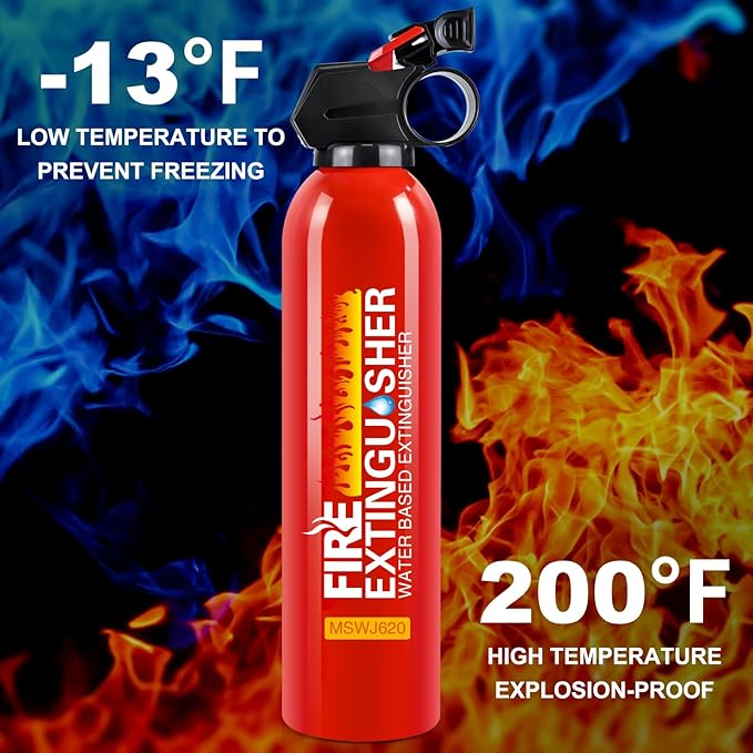 6 Pack Fire Extinguisher for Home with Wall Mount - 620ml Portable Fire Extinguisher for Car Vehicle Boat House Kitchen, Water-Based Fire Extinguisher for A, B, C, K Fire