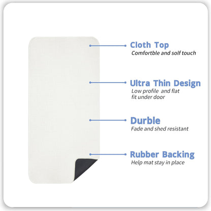 Bath Mat,Ultra Thin Bathroom Runner Rugs,Large Bath Mats for Bathroom,Quick Dry,Non-Slip,Machine Washable,Low Pile,Bath Rug,Shower Outside,Sink,Home Decor Accessories.White,1'9"x3'11"（21x47inch）