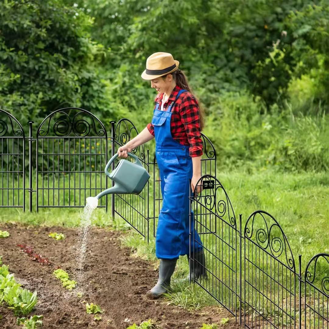 Tall Garden Animal Barrier Fencing with Gate, 32 Inch(H) 2 Panels Total Length 4.4 Ft Outdoor Dog Fence, Decorative Fence for Garden │Patented