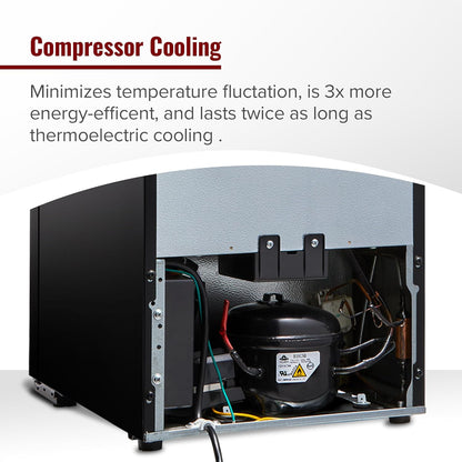 Wine Enthusiast 18-Bottle Dual Zone MAX Compressor Wine Cooler – Freestanding Beverage Refrigerator, Mini Fridge with Digital Touchscreen, Split Storage, Energy-Efficient Cooling, and LED Display