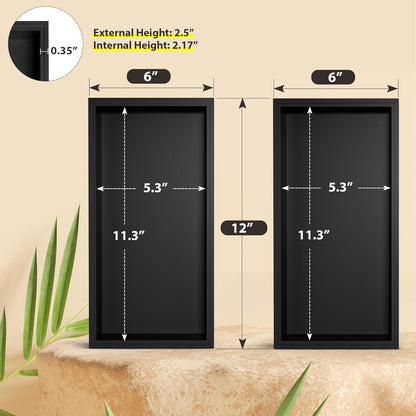 Kitchen Drawer Organizer Bins, Stackable Bamboo Drawer Organizer for Silverware, Coffee Pod Organizer K Cup Holder for Countertop, 2 Pcs Coffee Station Organizer Black 12" x 6" x 2.5"