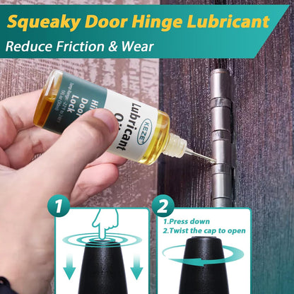 Keze Door Hinge Lubricant Door Squeaky Fix Lubricating Oil for Noise Synthetic Knife Oil Lube for Lock Hinge Hair Trimmers Knife Pivot Machine Tools Watch Keyhole with Needle Oiler 1 oz, 1 Pcs