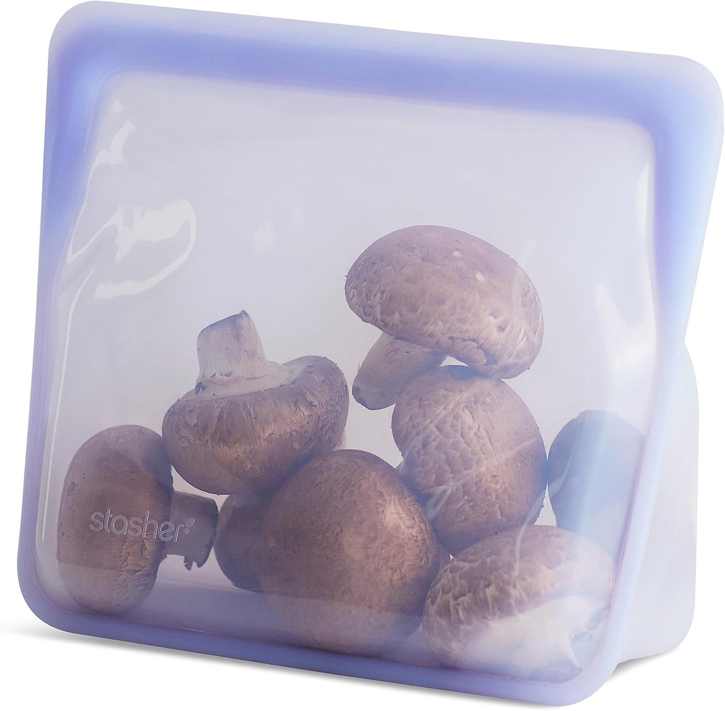 Stasher Premium Silicone Reusable Food Storage Stand-Up Mid Bag, Lavender, Microwave, Sous Vide, Dishwasher, Oven and Freezer Safe, BPA Free, Leak-free, Eco-friendly, 56 Oz