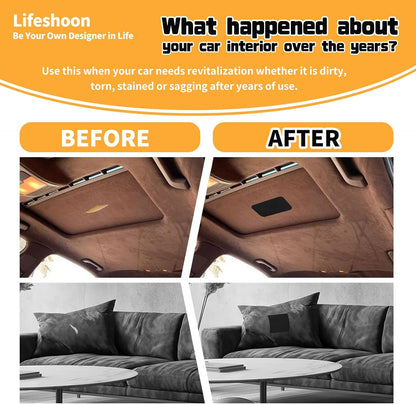 Fabric Repair Patches, 17X79 Inch Self-Adhesive Suede Patches Tape Durable, DIY Large Fabric Repair for Sofa, Couches, Furniture, Chair, Clothing （17X79 Inch, Grey）