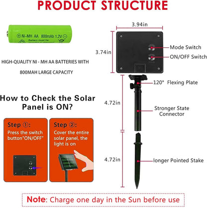 Dazzle Bright 2 Pack Purple and Orange Fairy String Lights, Total 80FT 240LED Solar Powered Fairy Lights with 8 Modes, Waterproof Copper Black Wire Lights for Outdoor Yard Party Halloween Decorations