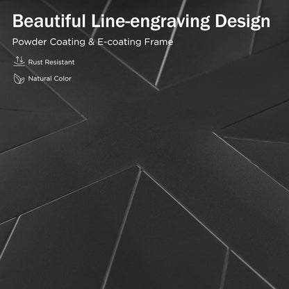 PHI VILLA Outdoor Patio Bar Table for 4-6, Counter Height Rectangle Bar Table with All Weather Metal Steel Frame Black for Outside, Yard, Garden and Deck