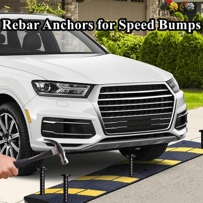 16 Inch Rebar Stakes 20 Pack Heavy Duty Ground Anchors 1/2 Inch Diameter Galvanized Steel Asphalt Anchoring Metal Spikes for Speed Bump, Parking Curb and Camping Tent