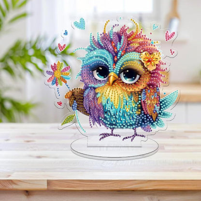 Diamond Art Kit for Adult, 5D Diamond Art Painting, Double Sided Decorative Special-Shaped Rhinestone Desktop Ornaments, DIY Acrylic Ornaments (Parrot)