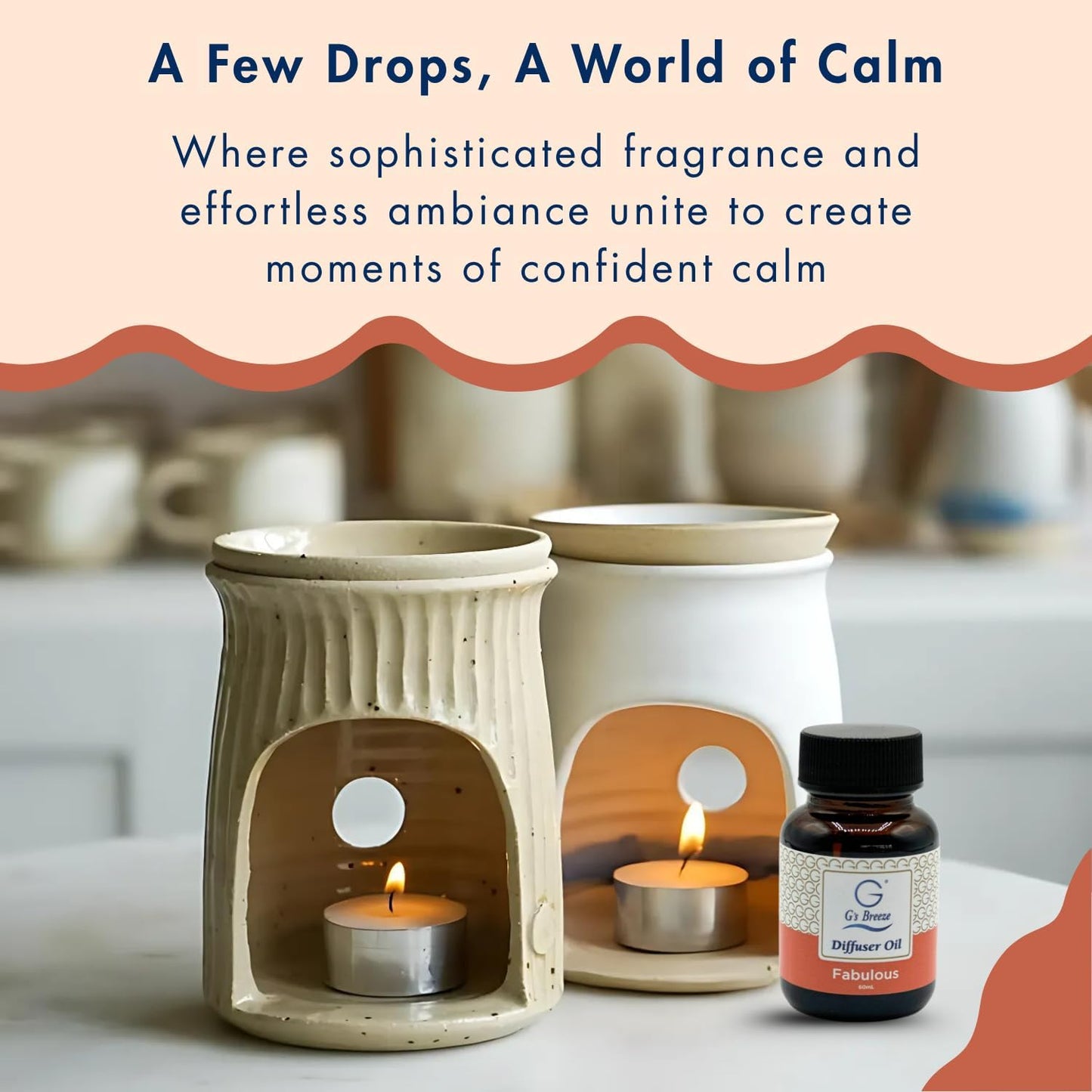 G's Breeze Fabulous Diffuser Oil Refill - Luxurious, Floral & Fruity Essence - Long-Lasting Fresh Scent - Elegant & Portable, Sophisticated Aroma - Warm Fragrance for Home and Office - 60 ML