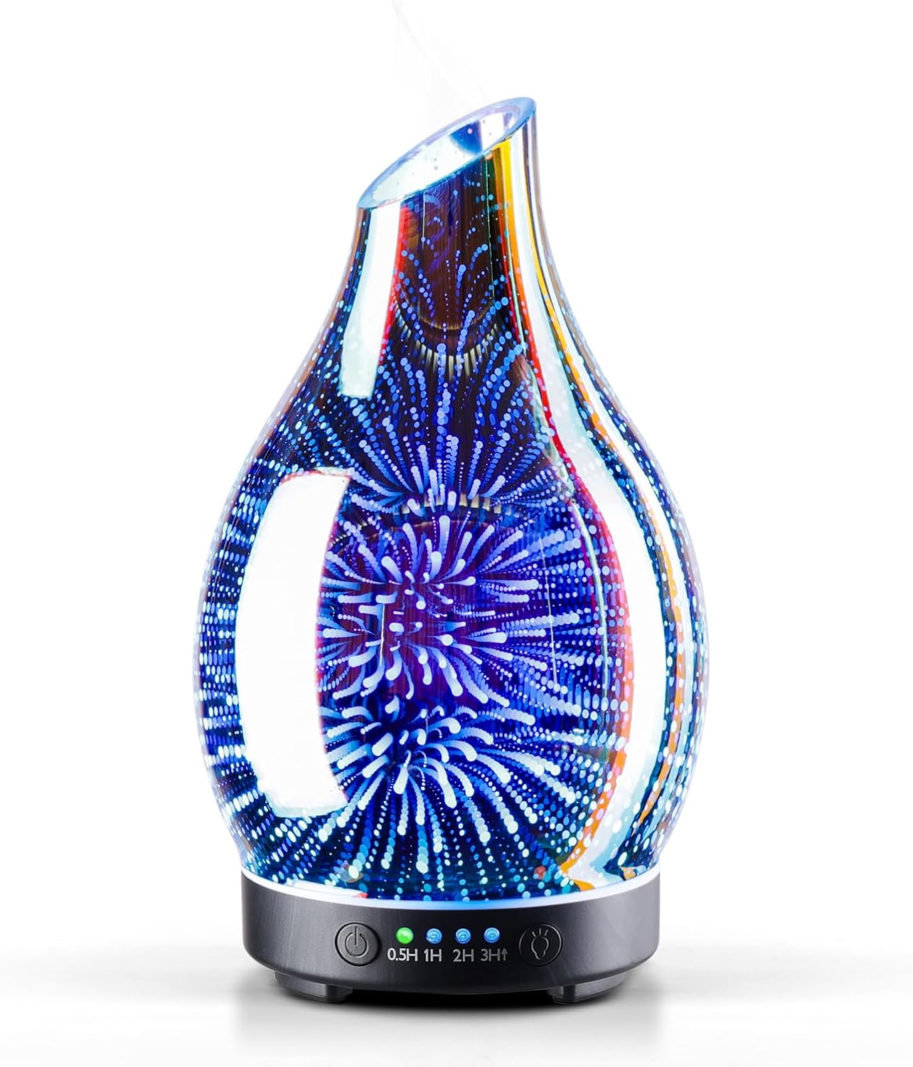 Porseme 150ml Essential Oil Diffuser Glass Color Changing Aroma Air Diffusers Aromatherapy Ultrasonic Cool Mist Humidifier 6 Running Hours Waterless Auto-Off for Sleeping Yoga Office Spa