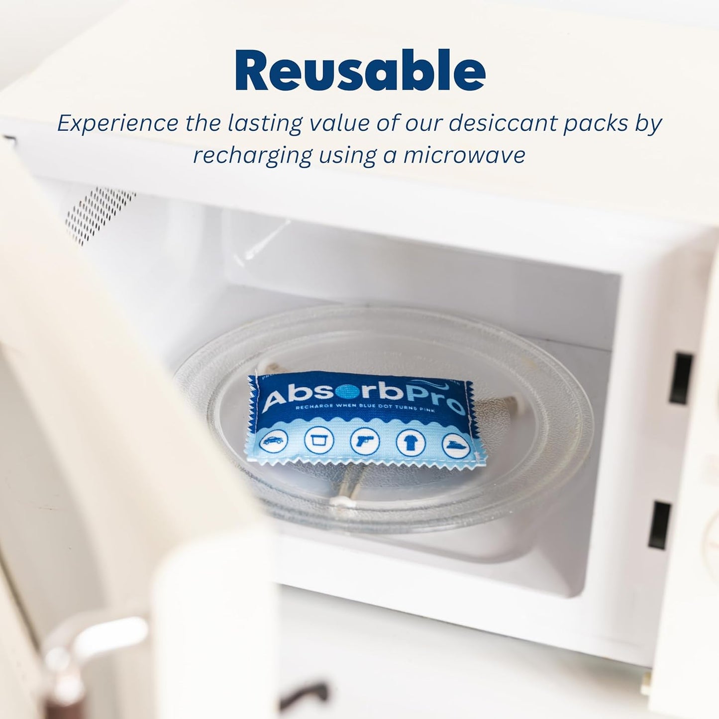 Rechargeable Dehumidifier Bag 10-Pack - 100g Reusable Moisture Absorbers - Silica Gel Packets for Bins, Totes, Gun Safe, Food Storage, Clothes, Cars, and Boats