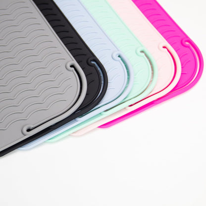 ANGENIL Heat Resistant Mat for Curling Irons, Hair Straighteners, and Flat Irons - Silicone Counter Pad and Travel Case for Hair Styling Tools