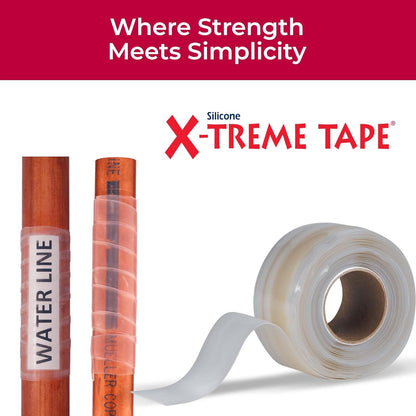 X-Treme Tape MOCAP Heavy Duty Electrical Tape, Self-Fusing Silicone Rubber, Waterproof & Insulating Flexible Tape, Electrical for Hose, Automotive, Outdoor & Repairs - 1" x 10ft Roll - Clear