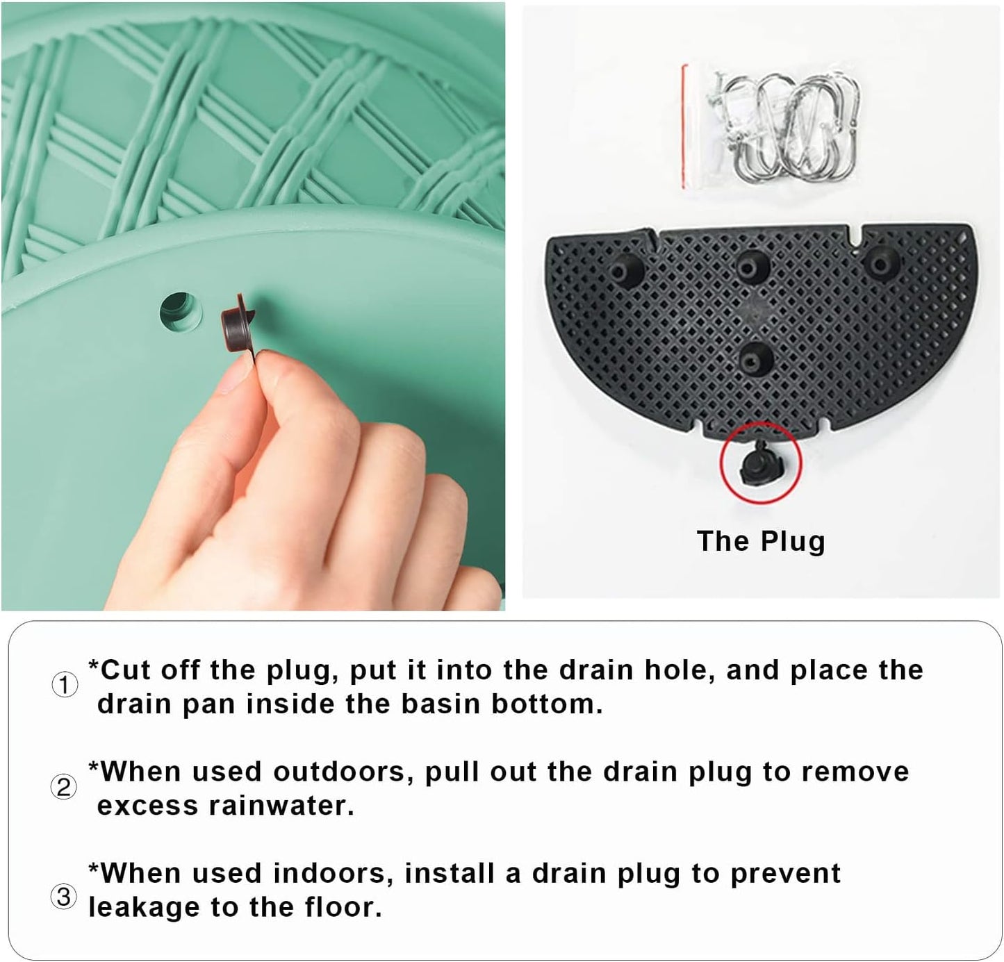 Sungmor Wall Hanging Planters,11.5 Inch Hanging Flower Pots for Railing Fence - Indoor Outdoor Balcony Wall Planter Hanging Basket, Plastic Pot Plant Container - Half Round & 3PC Pack & Green