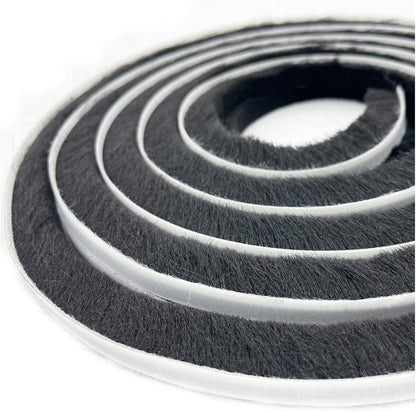 32ft Door Weather Stripping Door Seal Strip Brush for Sliding Windows/Doors Frame (32ft x11/32 Backing x 9/16 Brush inch, Black)