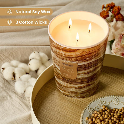 M&SENSE EspressHotFudge Scented Candles for Home, 3-Wick Highly Scented Jar Candles, Extra Large Candle 35 Oz 150 Hours Long Lasting Burning, Relaxing Aromatherapy Candle for Stress Relief, Meditation