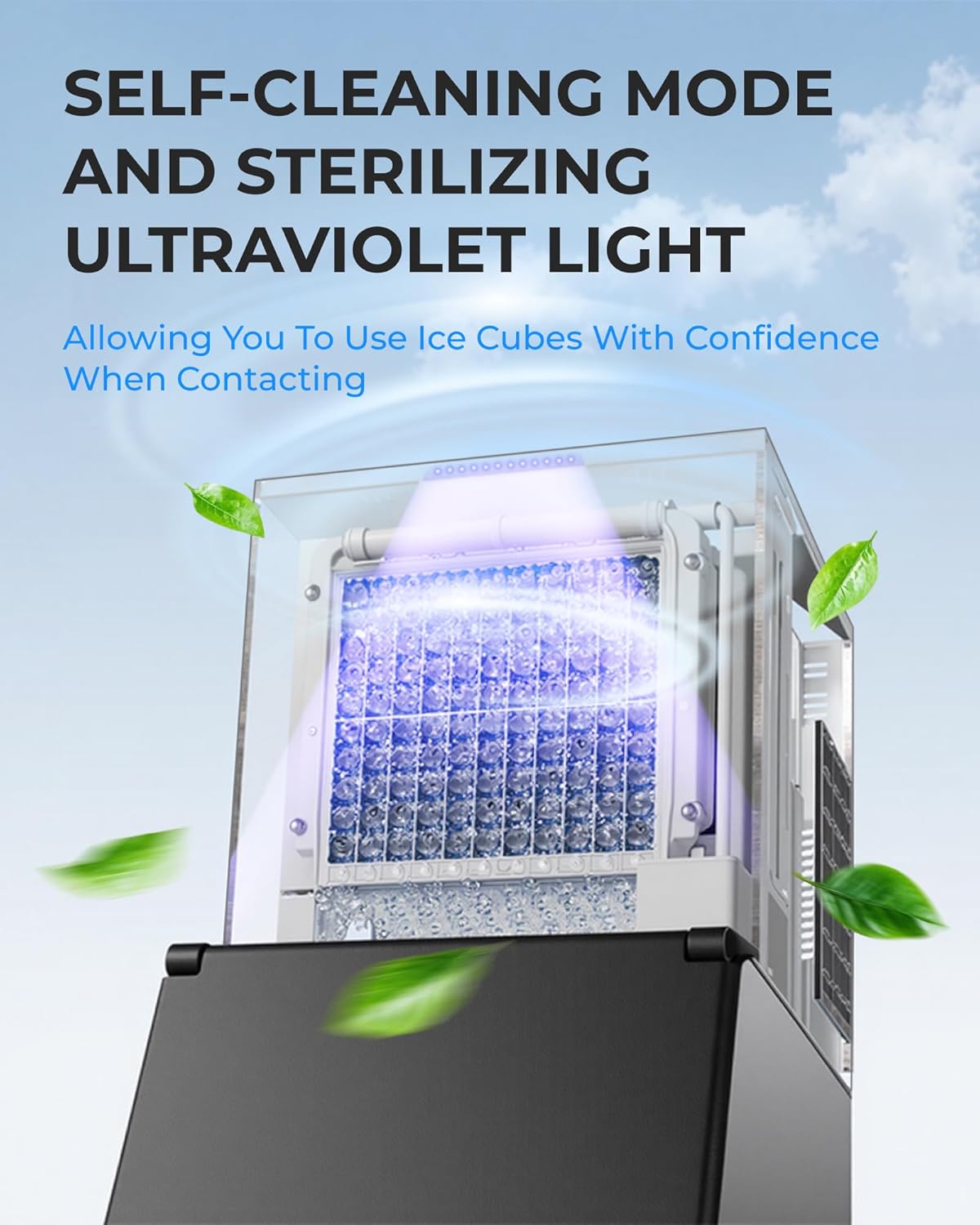 Commercial Ice Maker Machine 400 LBS/24H, Undercounter Large Ice Makers 250 LBS Storage Bin and 156 Ice Trays, Icemaker Machine with Touch Screen, Self-Cleaning for Bar/Cafe/Restaurant