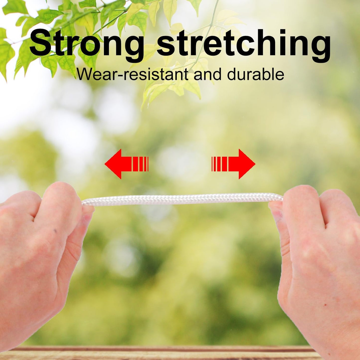 500 Feet 1/4 Inch White Polyester Rope, 6 mm Polypropylene Utility Rope for Kayaking, Camping, Home Decor