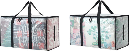 Heavy Duty 93L (24.5 Gallon) Stackable Storage Bins with Fully Openable Lids, Moving Bags Heavy Duty, Clear Plastic Totes for Moving Storage, Home Organization, Closet, Dorm Room. 2 Pack