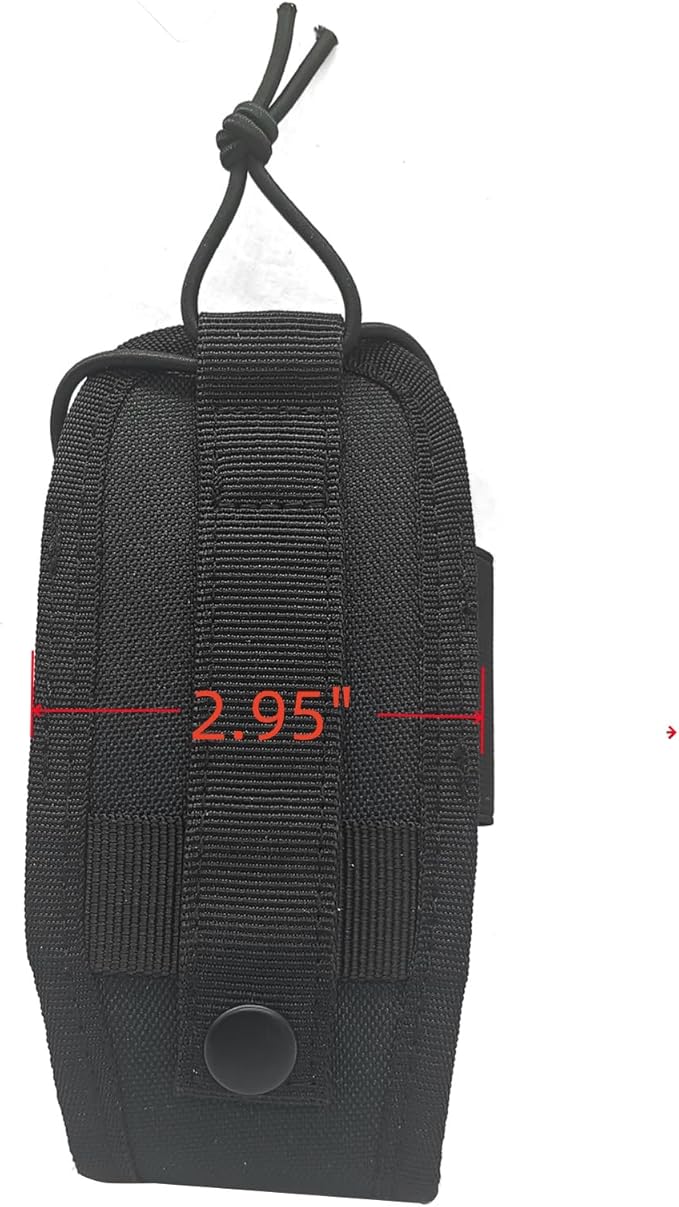 Molle Radio Pouch Walkie Talkie Bag Case Holder Belt Holster for Baofeng uv5r uv-5r uv 5r (Short, Black)