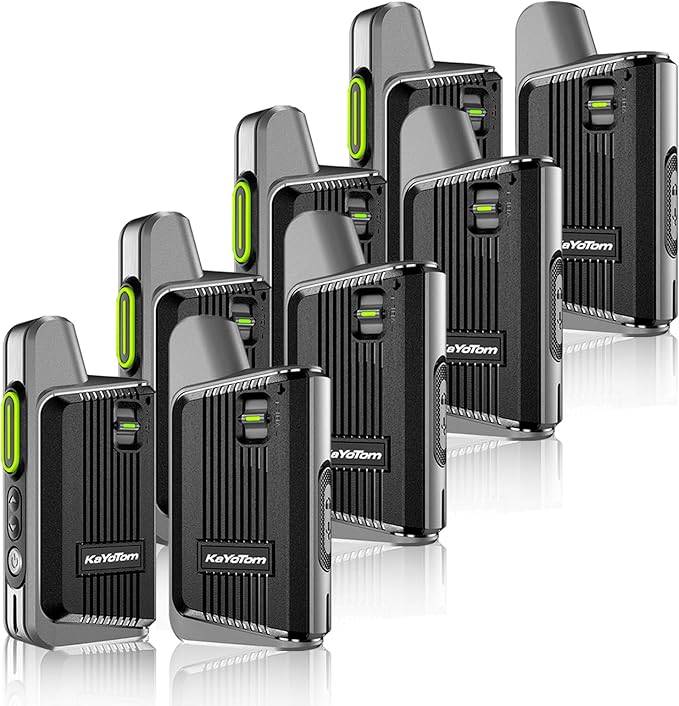 KaYoTom Walkie Talkies Long Range Rechargeable 2-Way Radios UHF Handheld Transceiver Walky Talky,Radio Handheld Waly Talky,Compact Suitable for Outdoor Sports,Team Activities(Black-Gray, 8)