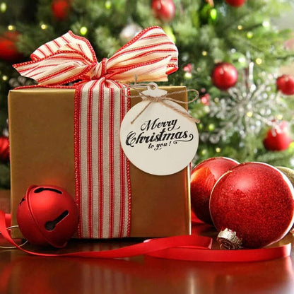 OurWarm 50pcs DIY Wooden Christmas Ornaments for Crafts, 4" Blank Wood Ornaments to Paint, Natural Unfinished Wood Slices Hanging Christmas Crafts Tree Decorations